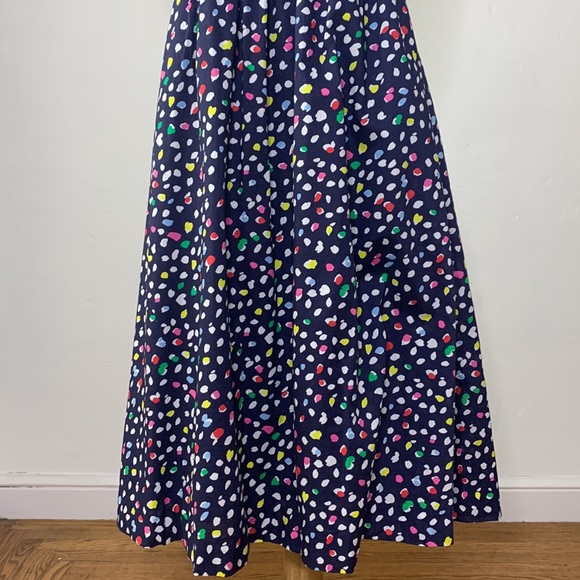 J. CREW Ratti Happy Cat Blue Cotton Midi Dress, Size 4 - Picture 4 of 16